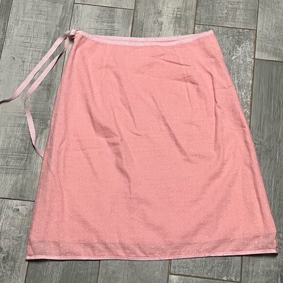 Vtg  Y2K Max Studio Low Waist Pink Polka Dot Jacquard cottagecore Slip Skirt XS - Picture 2 of 9